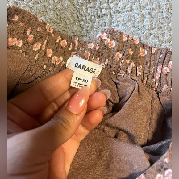 Garage Women's Brown and Pink Skirt with a Slit - Picture 4 of 4